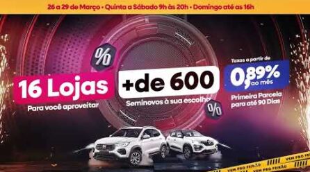 O Feirão de Verdade – Seminovos em Alta Maceió acontecerá de 26 a 29 de março